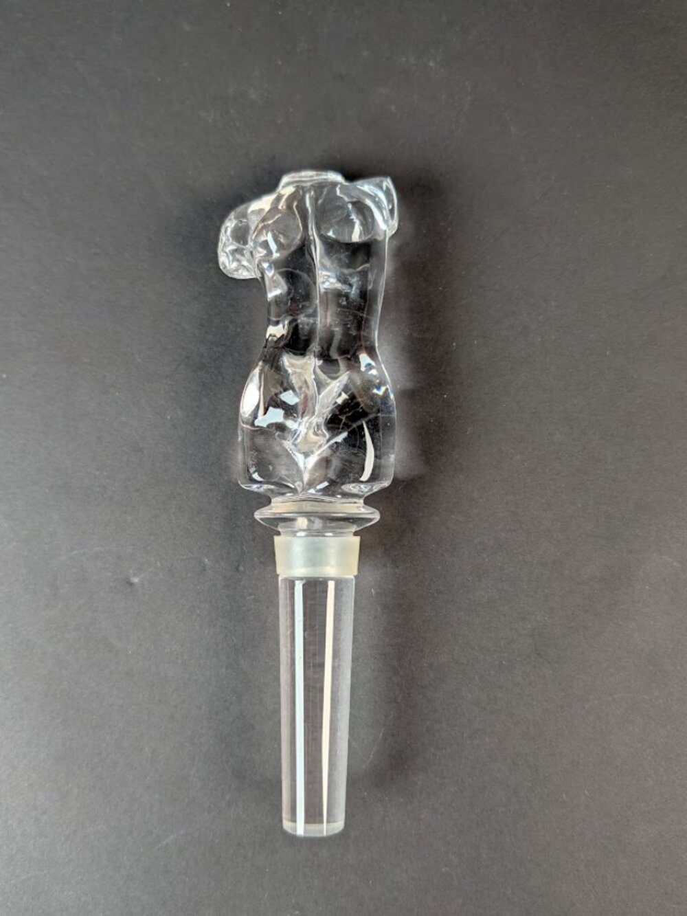 Mikasa Bottle Stopper Female Torso Austrian Lead Crystal 5 3/4" Never Used
